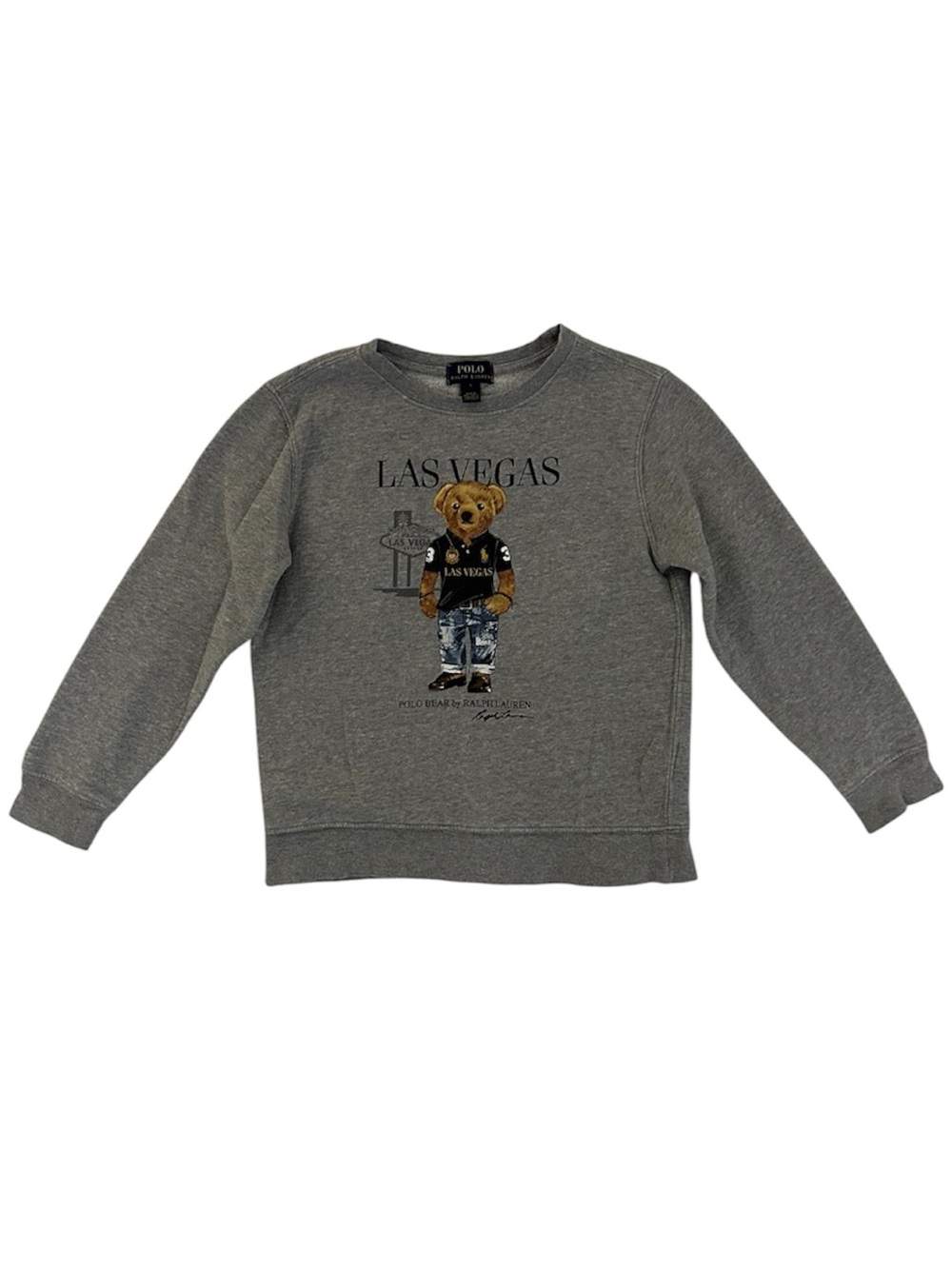 Polo by Ralph Lauren Polo Bear Las Vegas Gray Crewneck Sweatshirt